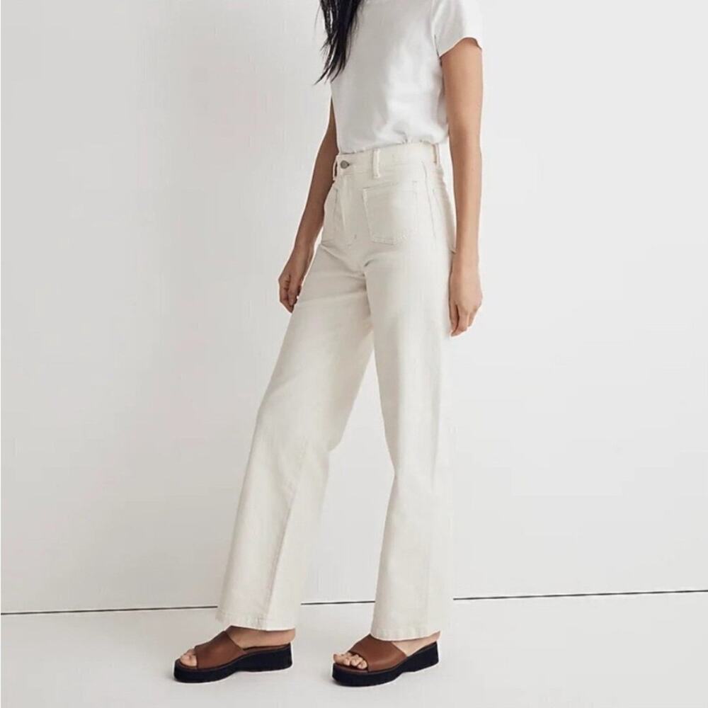 Madewell Jeans Womens 33 T Tall‎ NEW Perfect Vintage Wide Leg White 38" Waist